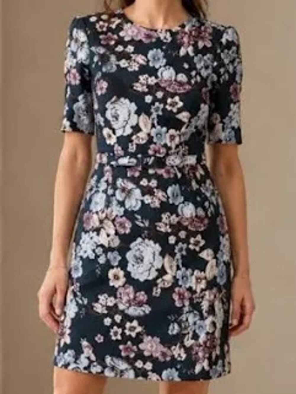 Gal Meets Glam Jacquard Floral Mini Dress Presley Wedding Guest Party Womens 4P